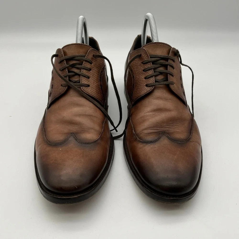 Johnston & Murphy Handcrafted in Italy‎ Brown Leather Wingtip Derby 24-1816 9M